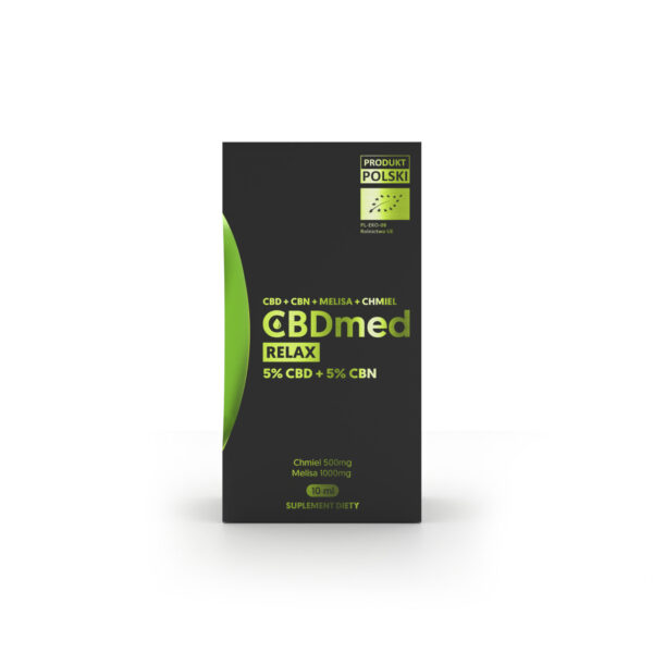 CBDmed Relax 5% CBD + 5% CBN – naturalny olejek z chmielem i melisą dla relaksu i wyciszenia