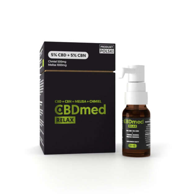 CBDmed Relax 5% CBD + 5% CBN – naturalny olejek z chmielem i melisą dla relaksu i wyciszenia