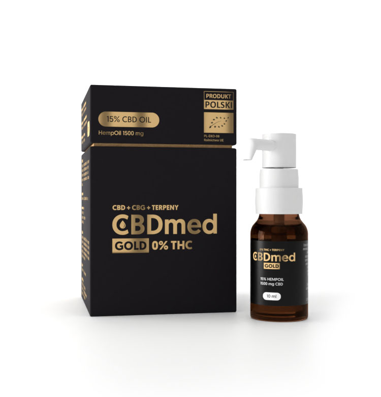 CBDmed Gold 15% – olej konopny z 1500 mg CBD i naturalnymi terpenami
